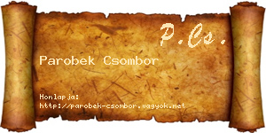 Parobek Csombor névjegykártya