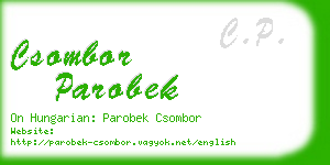 csombor parobek business card